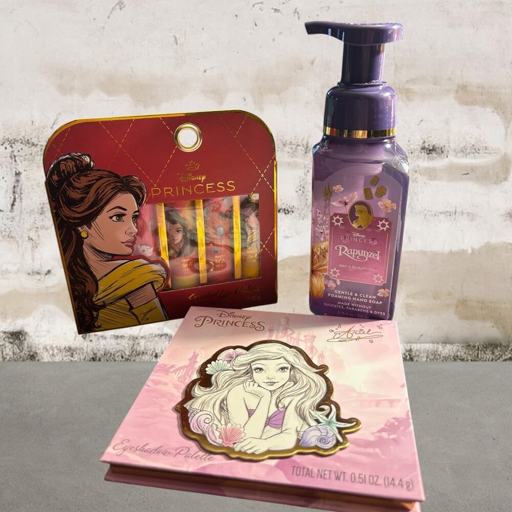 Disney Bundle - Lip Balms, Eyeshadow Palette, Hand Soap NEW